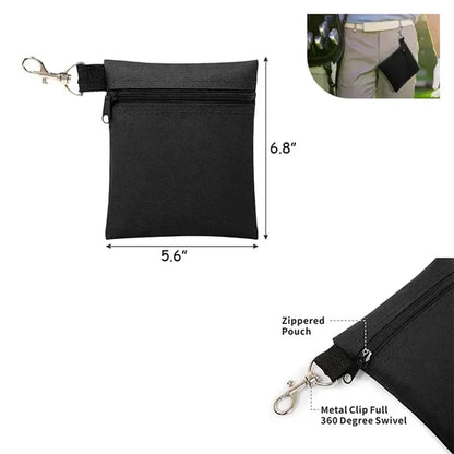 Deluxe 600D Oxford Zipper Golf Ball/Tee Pouch Bag