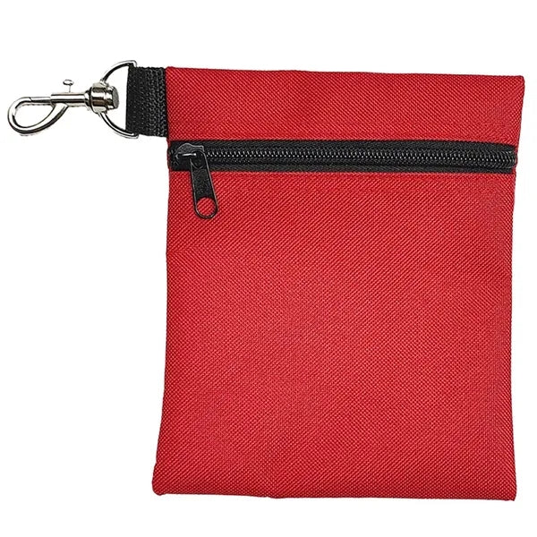 Deluxe 600D Oxford Zipper Golf Ball/Tee Pouch Bag
