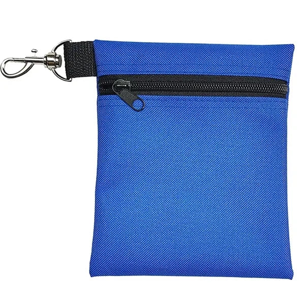 Deluxe 600D Oxford Zipper Golf Ball/Tee Pouch Bag