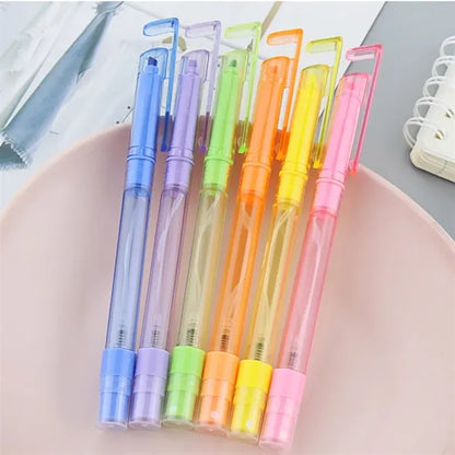 Fluorescent pen with spray and mobile phone holder