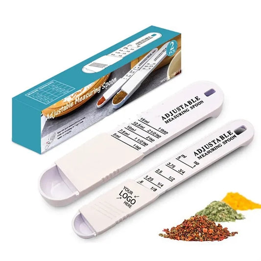 Set of 2 Adjustable Sliding Measuring Spoons