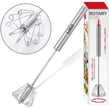 12" Stainless Steel Egg Rotary Whisk Mixer