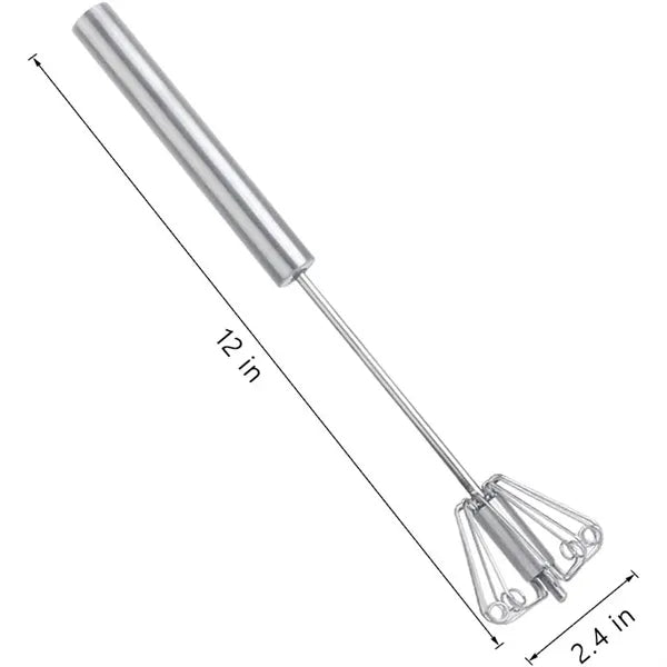 12" Stainless Steel Egg Rotary Whisk Mixer