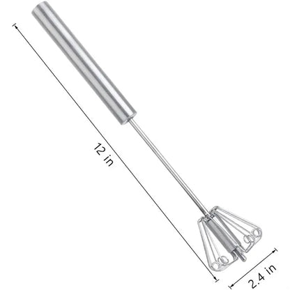 12" Stainless Steel Egg Rotary Whisk Mixer