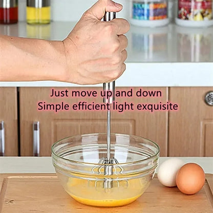 12" Stainless Steel Egg Rotary Whisk Mixer