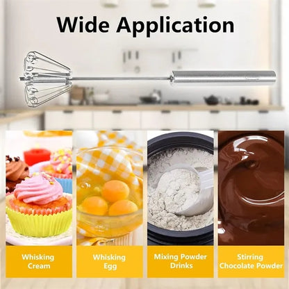 12" Stainless Steel Egg Rotary Whisk Mixer