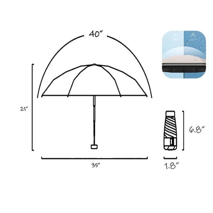 Mini Pocket Umbrella Anti-UV Sun/Rain Windproof 5 Folding