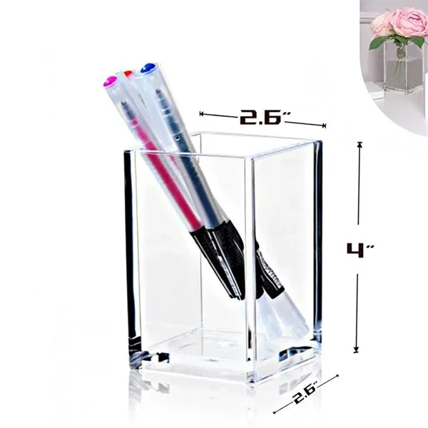 Custom Clear Acrylic Rectangular Pen Holder