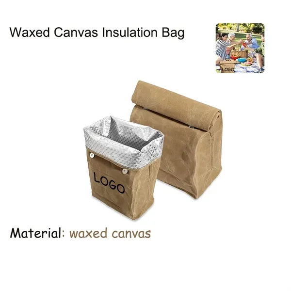 Waxed Canvas Insulated Lunch Bag