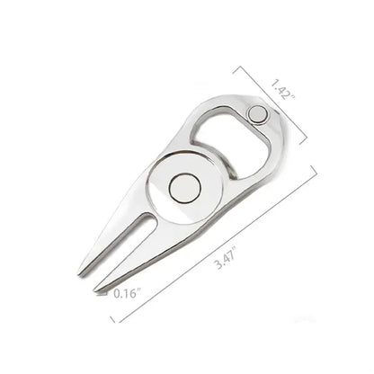 Multi Use Bottle Opener Green Fork Zinc Alloy Ball Marker