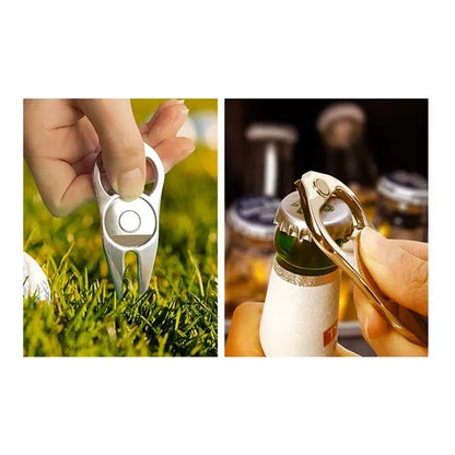 Multi Use Bottle Opener Green Fork Zinc Alloy Ball Marker