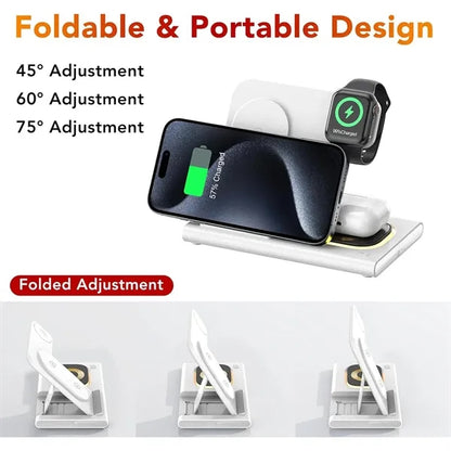 3 in 1 Foldable Charging Station for Apple Products