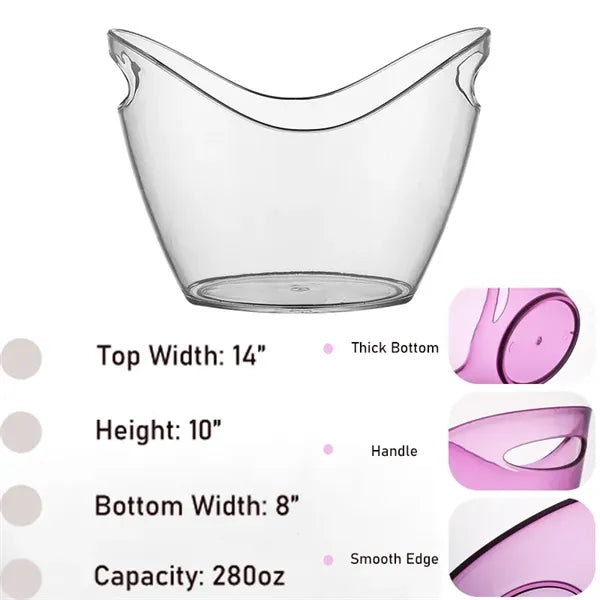 Clear Acrylic Champagne Bucket With Easy-to-Carry Handles