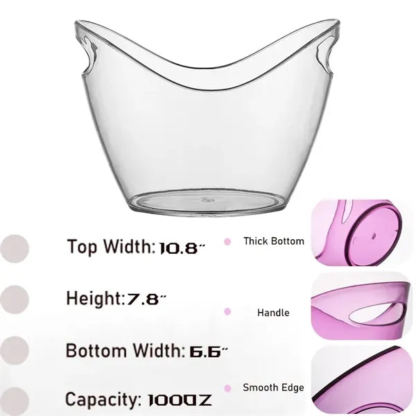 Clear Acrylic Champagne Bucket With Easy-to-Carry Handles