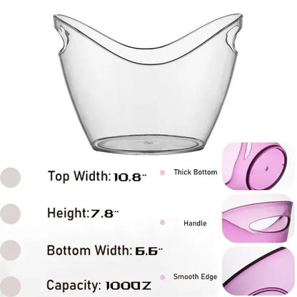 Clear Acrylic Champagne Bucket With Easy-to-Carry Handles