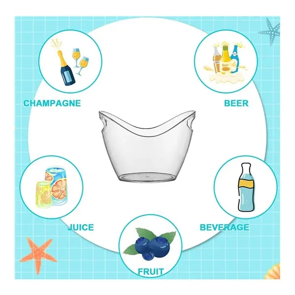 Clear Acrylic Champagne Bucket With Easy-to-Carry Handles