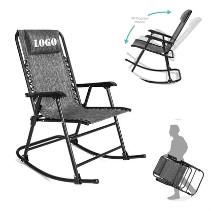Outsunny Headrest Folding Rocking Chair