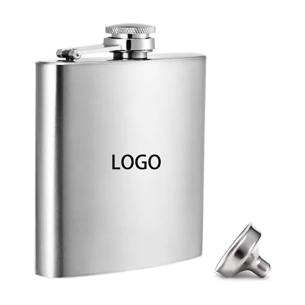 6oz Vertical Stainless Steel Hip Flask With Spout