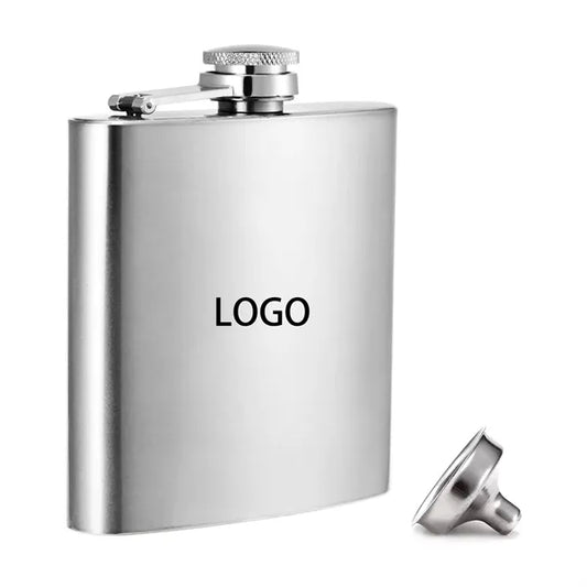 6oz Vertical Stainless Steel Hip Flask With Spout