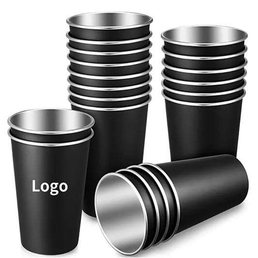 16oz Black Stainless Steel  Pint Cup