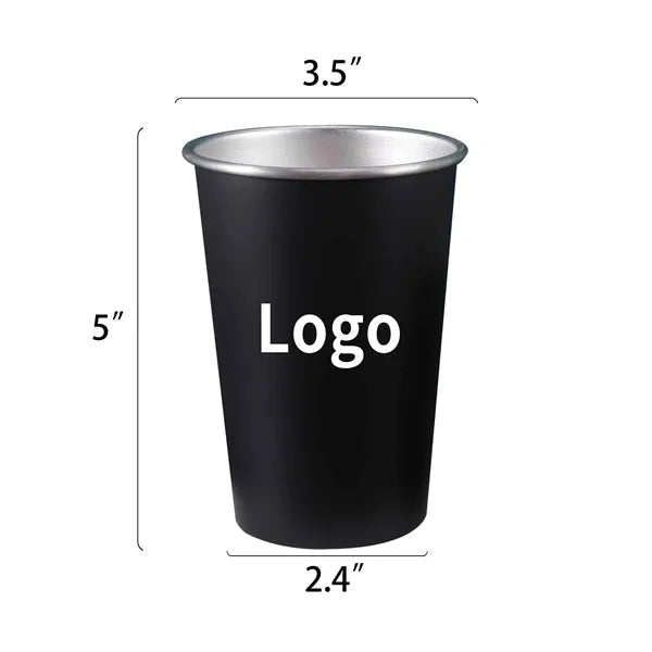 16oz Black Stainless Steel  Pint Cup