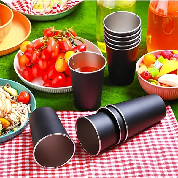 16oz Black Stainless Steel  Pint Cup