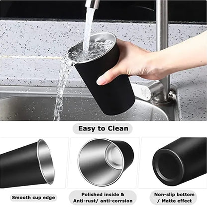 16oz Black Stainless Steel  Pint Cup