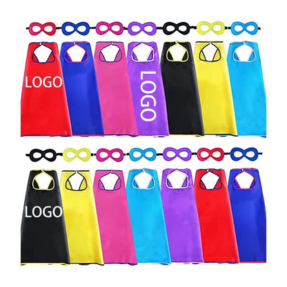 Child Hero Satin Cape With Mask