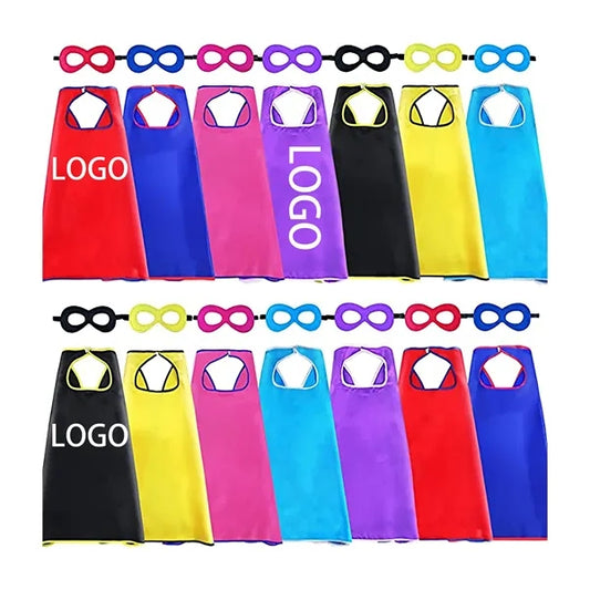Child Hero Satin Cape With Mask