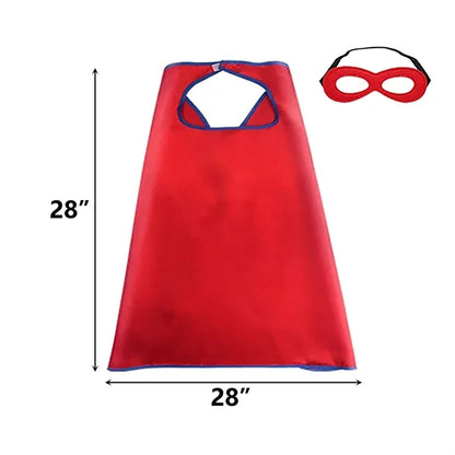 Child Hero Satin Cape With Mask