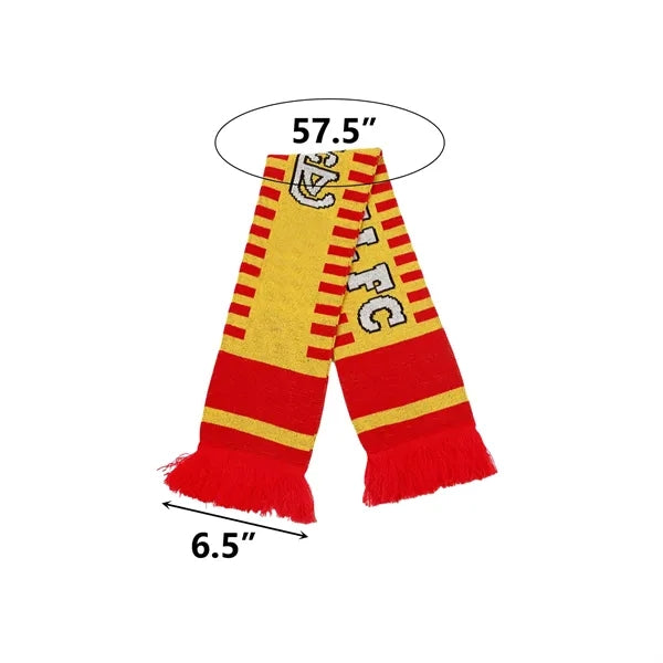 Knitted Football Scarf With Tassel