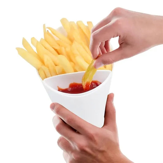 Set 2 In 1 French Fry Cone Dipping Cups
