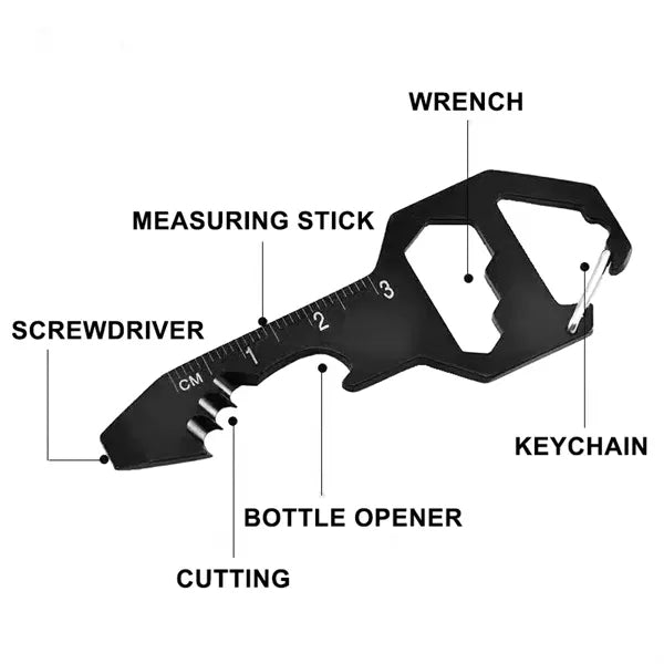 Six-In-One Multifunctional Stainless Steel Keychain