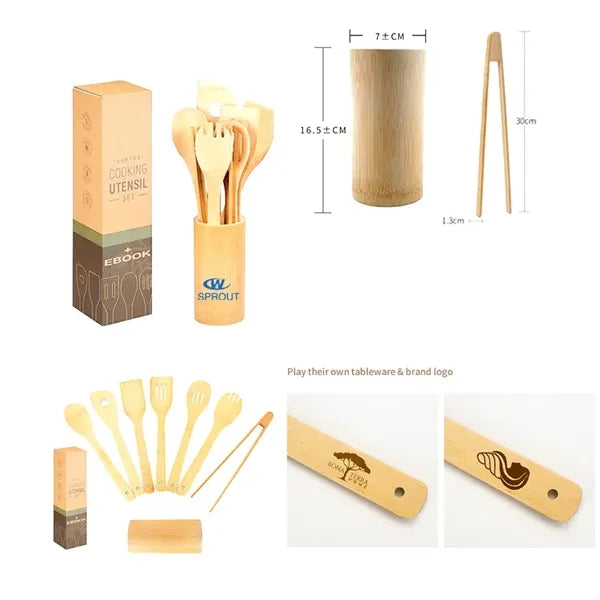 Bamboo Kitchen Utensils Eight-Piece Set