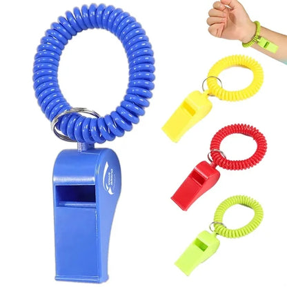 Coaches Referees Whistle with Coiled Bracelet Keychain