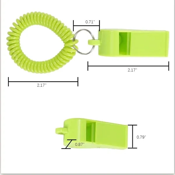 Coaches Referees Whistle with Coiled Bracelet Keychain