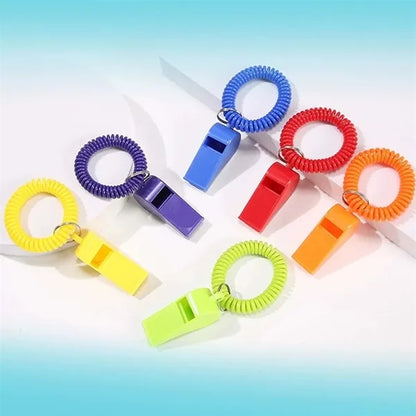 Coaches Referees Whistle with Coiled Bracelet Keychain