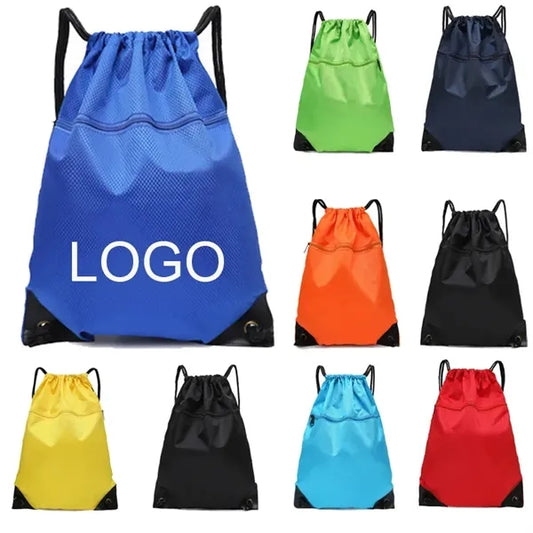 Polyester Drawstring Backpack Bulk Sports Gym Cinch Bags