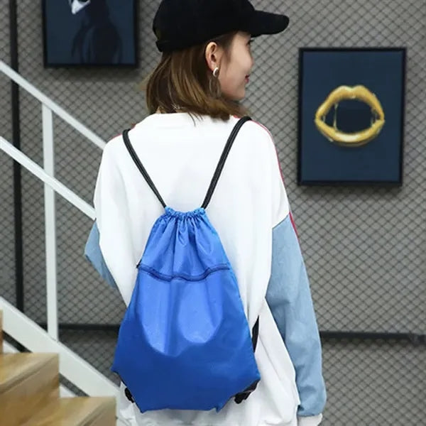 Polyester Drawstring Backpack Bulk Sports Gym Cinch Bags