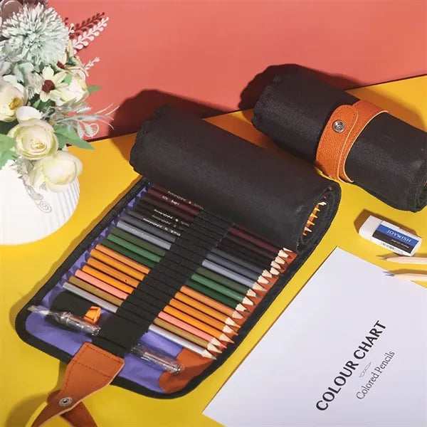 50 Colored Pencils Roll Kit