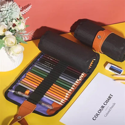 50 Colored Pencils Roll Kit