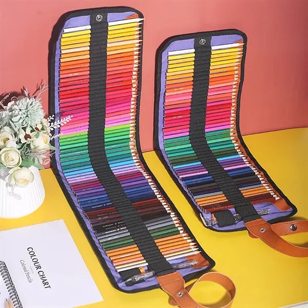 50 Colored Pencils Roll Kit