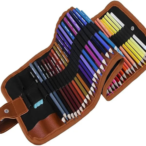 50 Colored Pencils Roll Kit