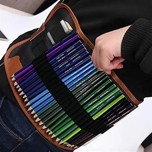50 Colored Pencils Roll Kit