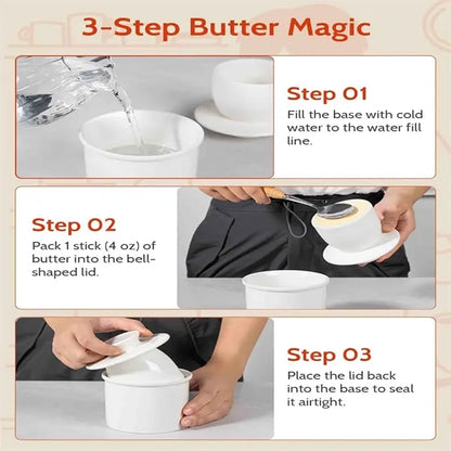 10OZ Ceramic Butter Dish Keeper