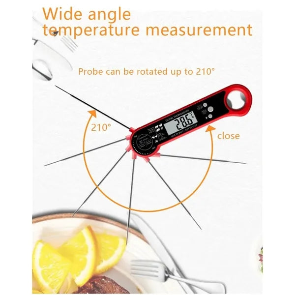 Instant Read Meat Digital Thermometer  Collapsible Probe