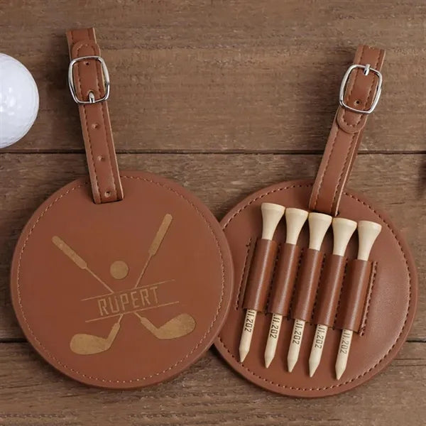Leather Golf Tee Bag