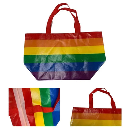 LGBT Pride Non Woven Rainbow Tote Bag 19 5/8"x11 7/8"x7 7/8"
