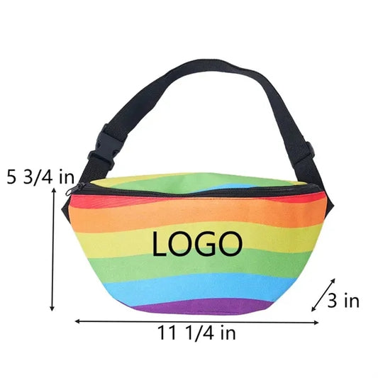 LGBT Pride 600D Oxford Rainbow Fanny Pack 11 1/4"x5 3/4"x3"