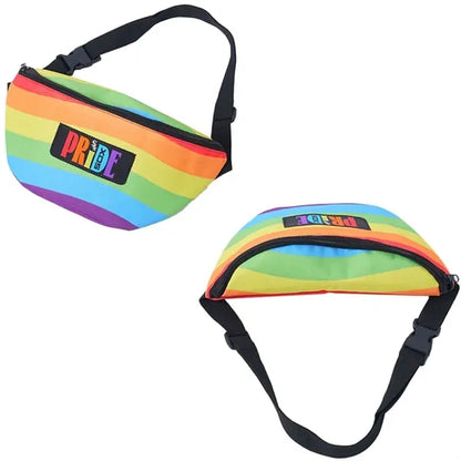 LGBT Pride 600D Oxford Rainbow Fanny Pack 11 1/4"x5 3/4"x3"